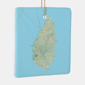 Saint Lucia Kaart Kerstmis Keramisch Ornament (Rechts)