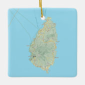 Saint Lucia Kaart Kerstmis Keramisch Ornament (Voorkant)