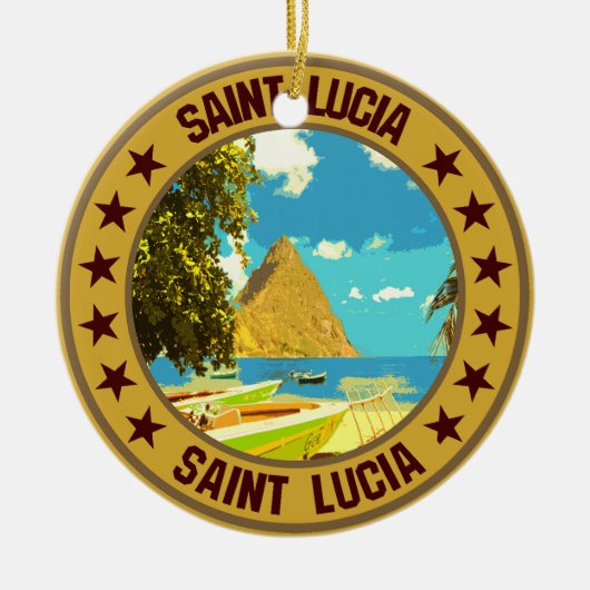 Saint Lucia Keramisch Ornament (Voorkant)