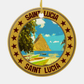 Saint Lucia Keramisch Ornament (Achterkant)