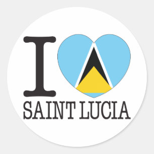 Saint Lucia Love v2 Ronde Sticker