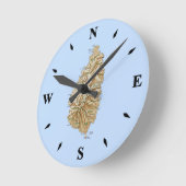 Saint Lucia Map Clock Ronde Klok (Hoek)