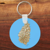 Saint Lucia Map Sleutelhanger (Voorkant)