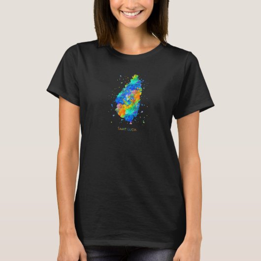 Saint Lucia Map T-shirt (Voorkant)
