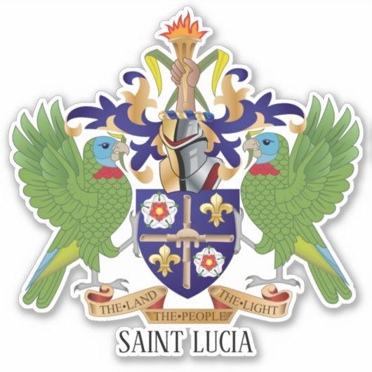 Saint Lucia nationale wapenschild patriottisch Sticker (Voorkant)