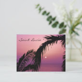 Saint Lucia Paars Paradise Sunset Briefkaart (Staand voorkant)