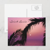 Saint Lucia Paars Paradise Sunset Briefkaart (Voorkant / Achterkant)