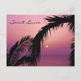 Saint Lucia Paars Paradise Sunset Briefkaart