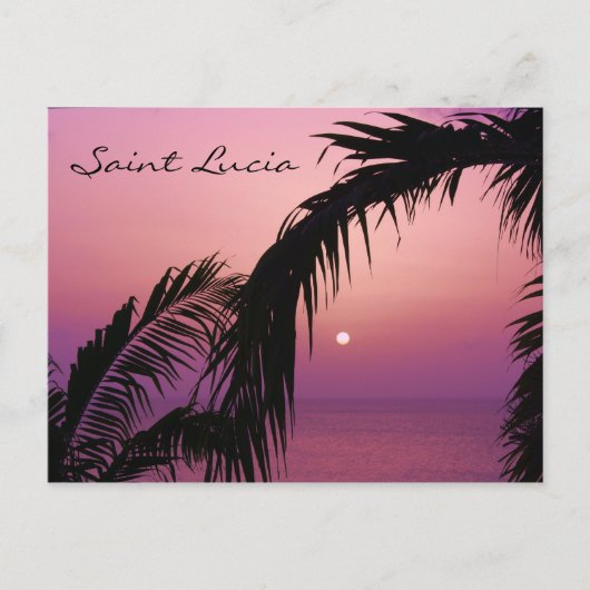 Saint Lucia Paars Paradise Sunset Briefkaart (Voorkant)