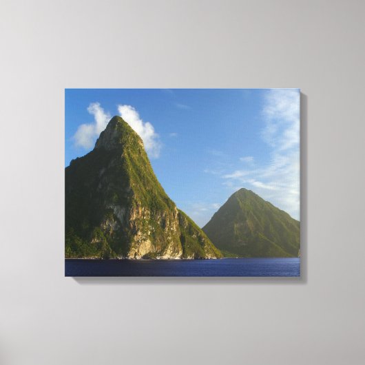 Saint Lucia Pitons Canvas Afdruk (Voorkant)