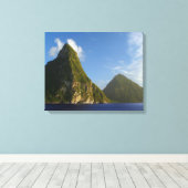 Saint Lucia Pitons Canvas Afdruk (Insitu (Houten vloer))