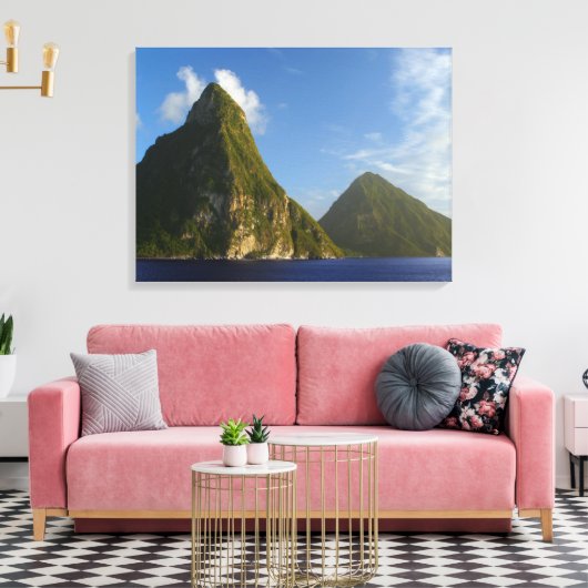 Saint Lucia Pitons Canvas Afdruk (Insitu (Woonkamer))