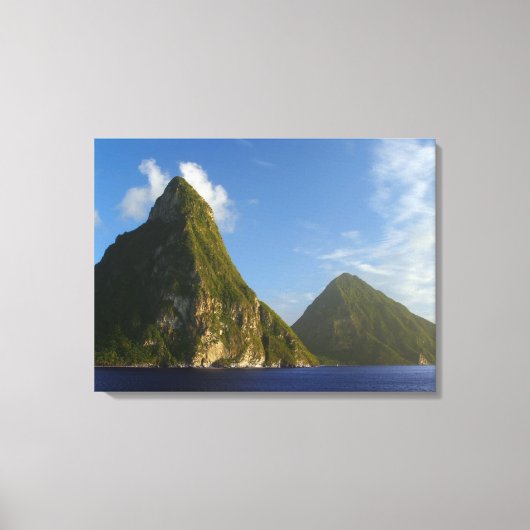Saint Lucia Pitons Canvas Afdruk (Voorkant)