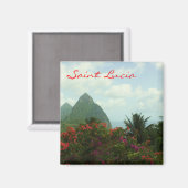 Saint Lucia Pitons magneet (Voorkant / Achterkant)