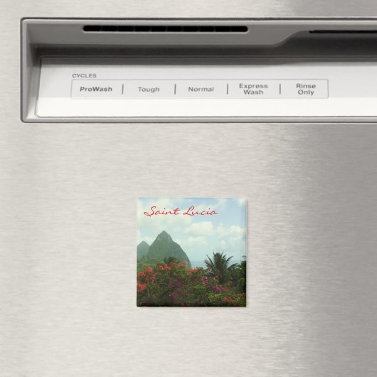 Saint Lucia Pitons Magnet (In Situ (Lave-vaisselle))