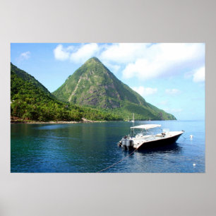Saint Lucia Pitons Poster