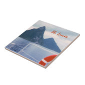 Saint Lucia Pitons uit de Zee Tile Tegeltje (Zijkant)