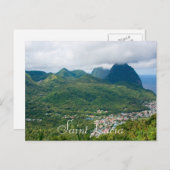 Saint Lucia, pitons van Soufriere Briefkaart (Voorkant / Achterkant)