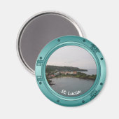 Saint Lucia Porthole Magneet (Voorkant / Achterkant)