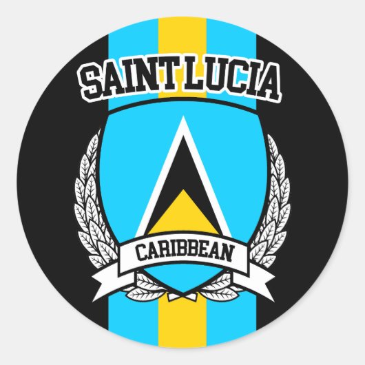 Saint Lucia Ronde Sticker (Voorkant)
