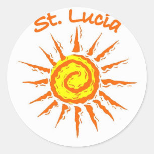Saint Lucia Ronde Sticker