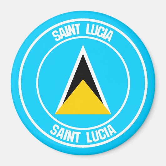 Saint Lucia Round Emblem Magneet (Voorkant)