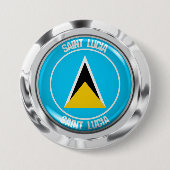 Saint Lucia Round Emblem Ronde Button 7,6 Cm (Voorkant)