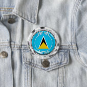 Saint Lucia Round Emblem Ronde Button 7,6 Cm (In situ)