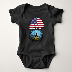 Saint Lucia Saint Lucian American USA Tree Roots Romper