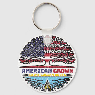 Saint Lucia Saint Lucian American USA Tree Roots Sleutelhanger