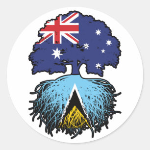 Saint Lucia Saint Lucian Australian Tree Ronde Sticker