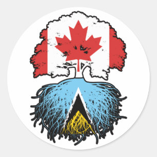Saint Lucia Saint Lucian Canadian Canada Tree Root Ronde Sticker