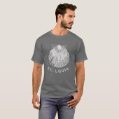 Saint Lucia seashell in nood T-shirt (Voorkant volledig)