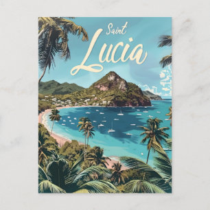 Saint Lucia Tropical Beach Briefkaart