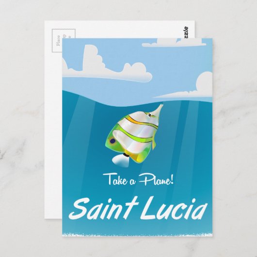 Saint Lucia vakantie-Poster Briefkaart (Voorkant / Achterkant)