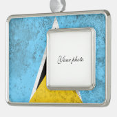 Saint Lucia Verzilverd Kader Ornament (Links)