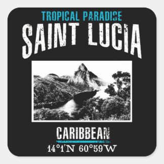 Saint Lucia Vierkante Sticker