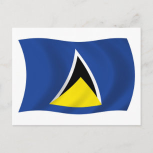 Saint Lucia Vlag Ansichtkaart Briefkaart