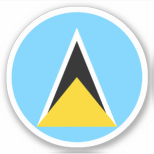 Saint Lucia Vlag Ronde Sticker