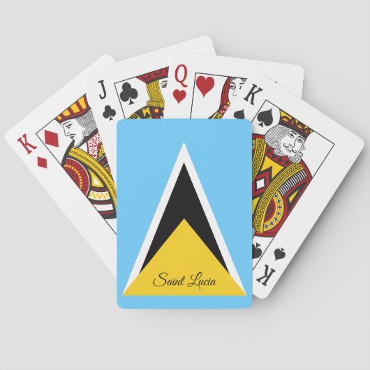 Saint Lucia Vlag Spelletjes, Saint Lucia Speelkaar Pokerkaarten (Achterkant)