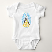 Saint Lucia Vlag Vingerprint Romper (Voorkant)