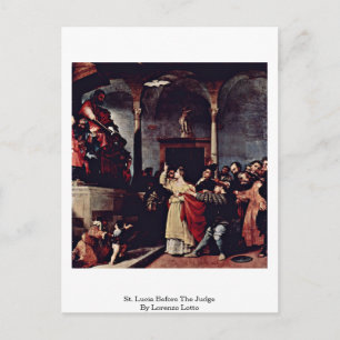 Saint Lucia voor de rechter door Lorenzo Lotto Briefkaart