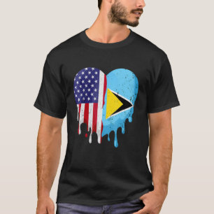 Saint Lucian American Patriot Grown Country Meltin T-shirt