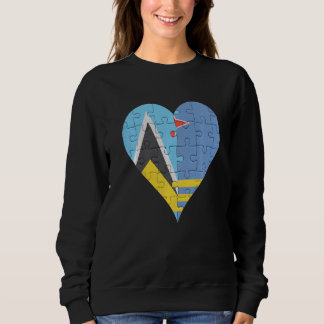 Saint Lucian Aruban Flag Heart Trui