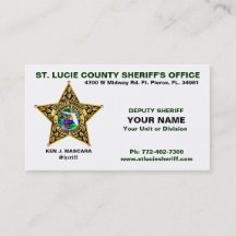 Saint Lucie County Sheriff Visitekaartje