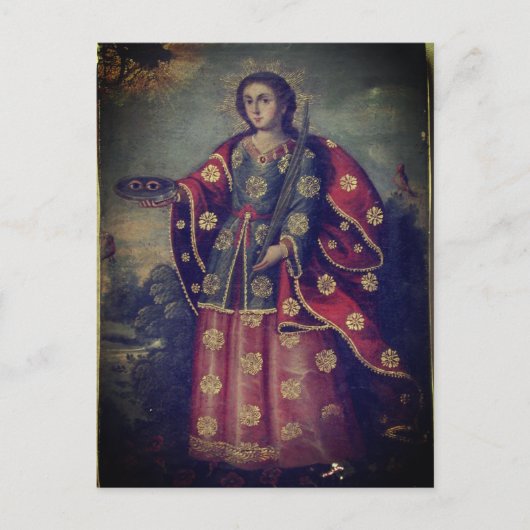 Saint Lucy beroemd gemaakt door Cusco School Briefkaart (Voorkant)