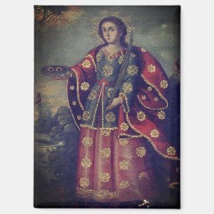 Saint Lucy beroemd gemaakt door Cusco School Magneet
