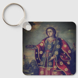 Saint Lucy beroemd gemaakt door Cusco School Sleutelhanger
