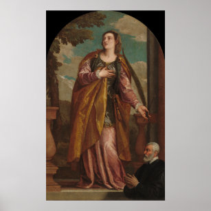 Saint Lucy et un donateur - Poster des Beaux-Arts 