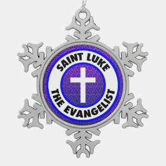Saint Luke de Evangelist Tin Sneeuwvlok Ornament